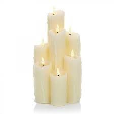 Premier Melted Flicker Candle 13x9cm  Cream