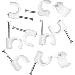 9MM ROUND WHITE CABLE CLIPS 20