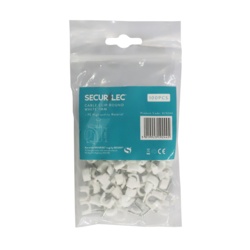 CABLE CLIPS 7MM WHITE ROUND BOX 100 SPLI