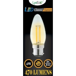 LED CLASSIC FILAMENT 4W BC DIMMABLE CAND