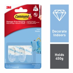 COMMAND 17092CLR-ES SMALL CLEAR HOOKS