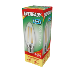 ENERGIZER LED CANDLE 40W BC CLEAR