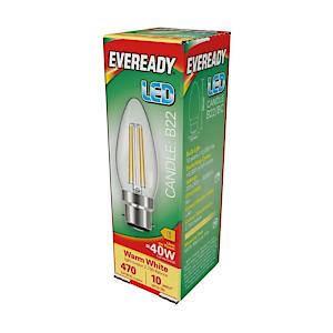 ENERGIZER LED CANDLE 40W BC CLEAR