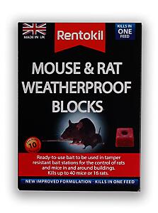 RENTOKIL MOUSE  RAT WEATHERPROOF BLOCKS 10S